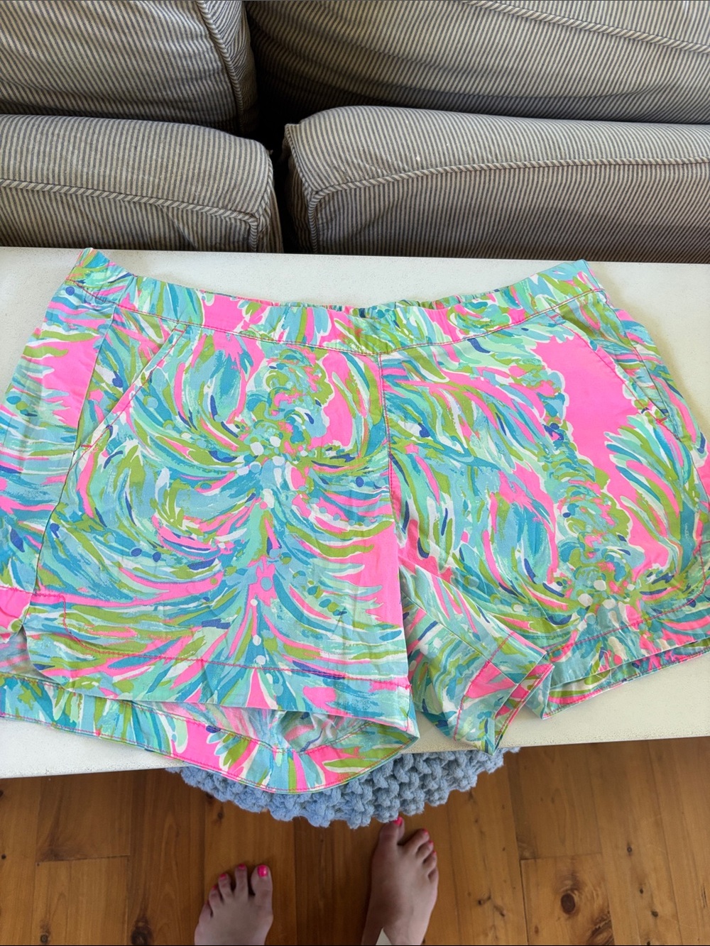 Lilly Pulitzer Pink Aqua & Green Tropical Shorts